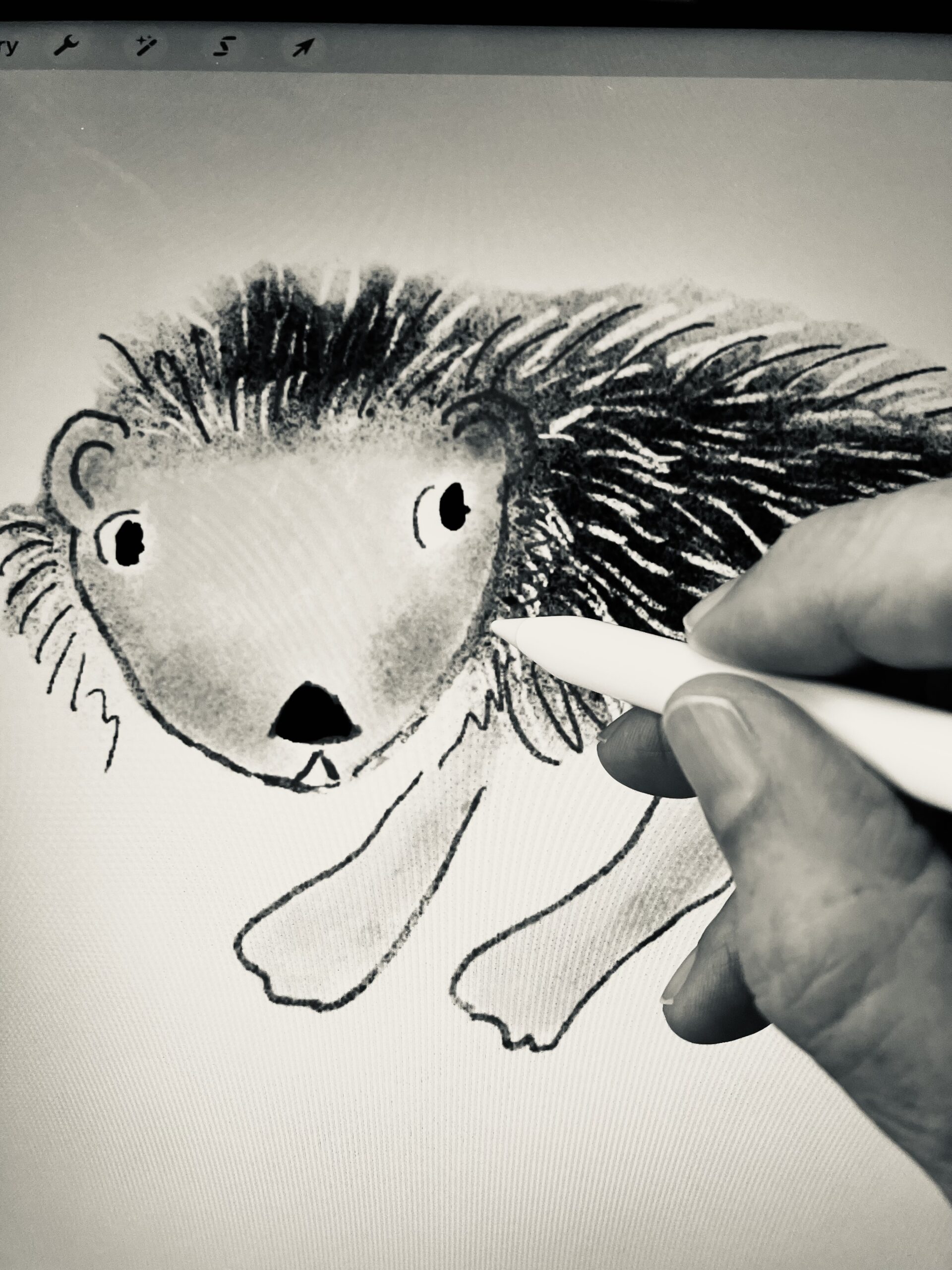 Ein kleiner Igel stapft durch den Sonnenuntergang – Procreate-Timelapse